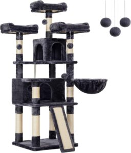 Feandrea Arbre à Chat XXL, Tour de Jeux 168 cm, Gris Anthracite PCT019G01