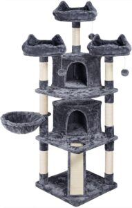Yaheetech Arbre a Chat Geant 175 cm Design avec Griffoir, Tour de Jeux avec 2 Grottes Spac