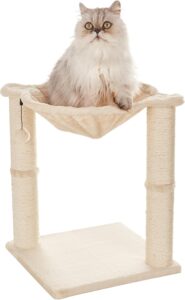 Amazon Basics Arbre à Chat Tour avec Hamac et Griffoir 41 cm Beige